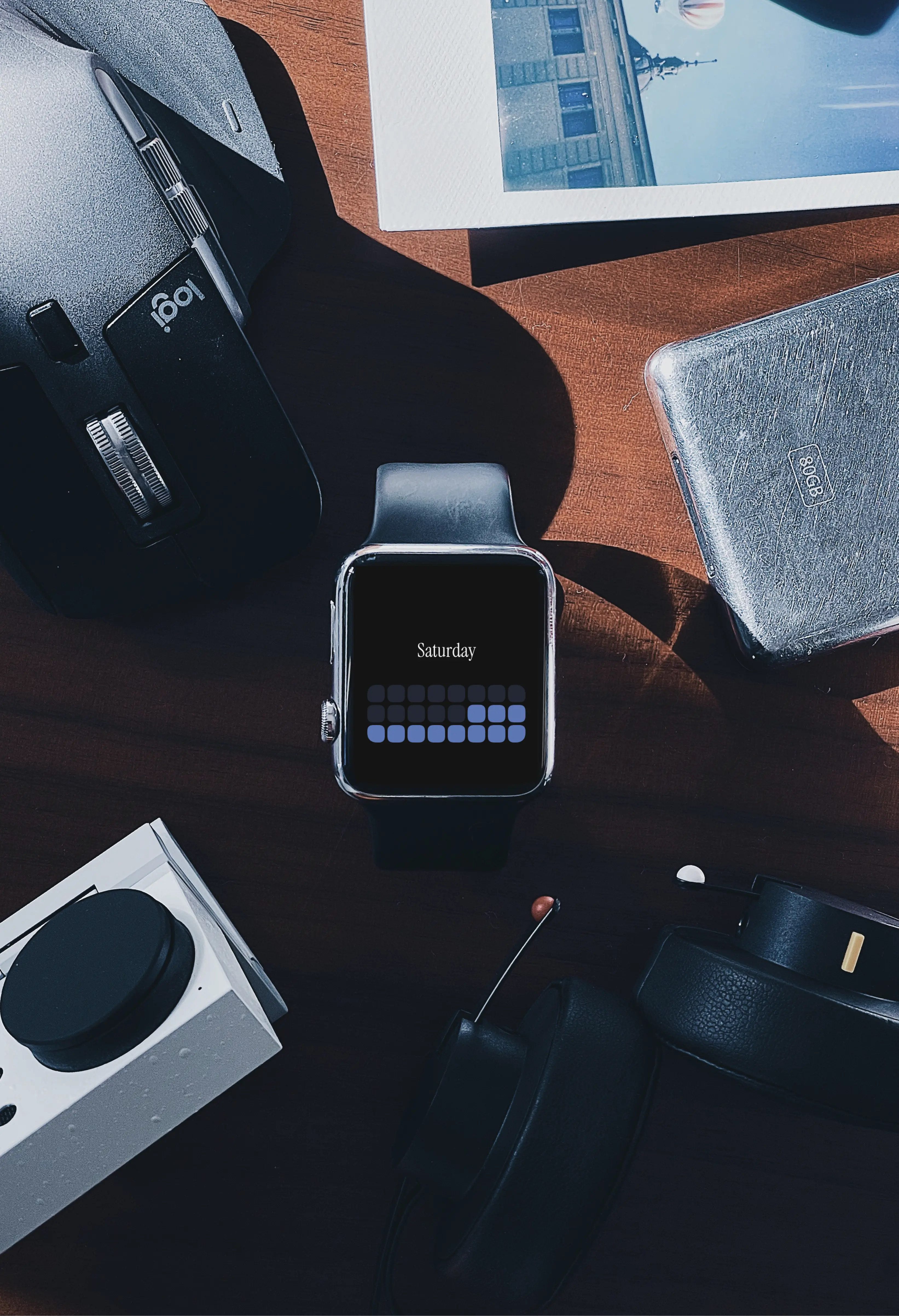 Apple Watch on a wrist in soft light